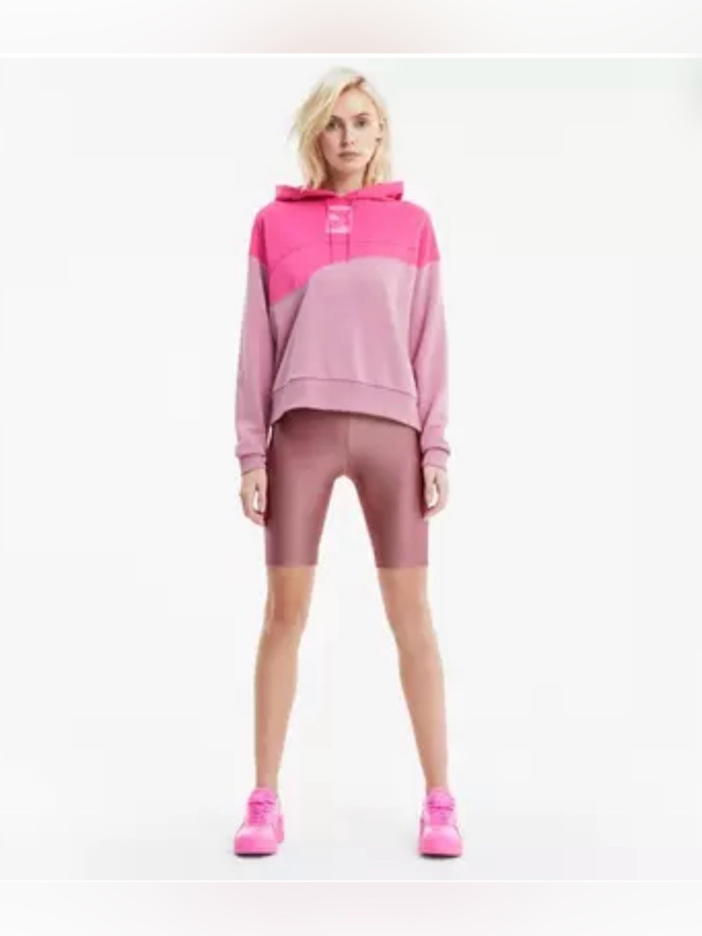 Puma NWT Pink Evide Logo High Waisted Large Biker Shorts